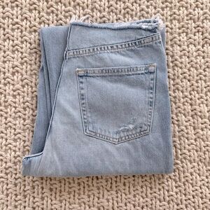 GRLFRND Jordan Low Rise Frayed Waist Boyfriend Jean